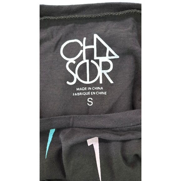 Chaser Lightning Bolt Graphic T-Shirt Women Size Small Black Short Sleeve New - Picture 3 of 4